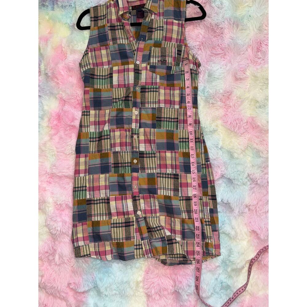 ❤️🔥Vintage Ralph Lauren Patchwork Plaid Sleeveless Dress Size L - Picture 6 of 8